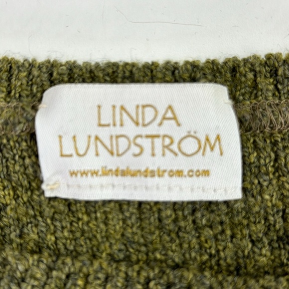 Vintage Linda Lundstrom Knit Long Sleeve Lagenlook Green Sweater with Slit - Picture 2 of 7